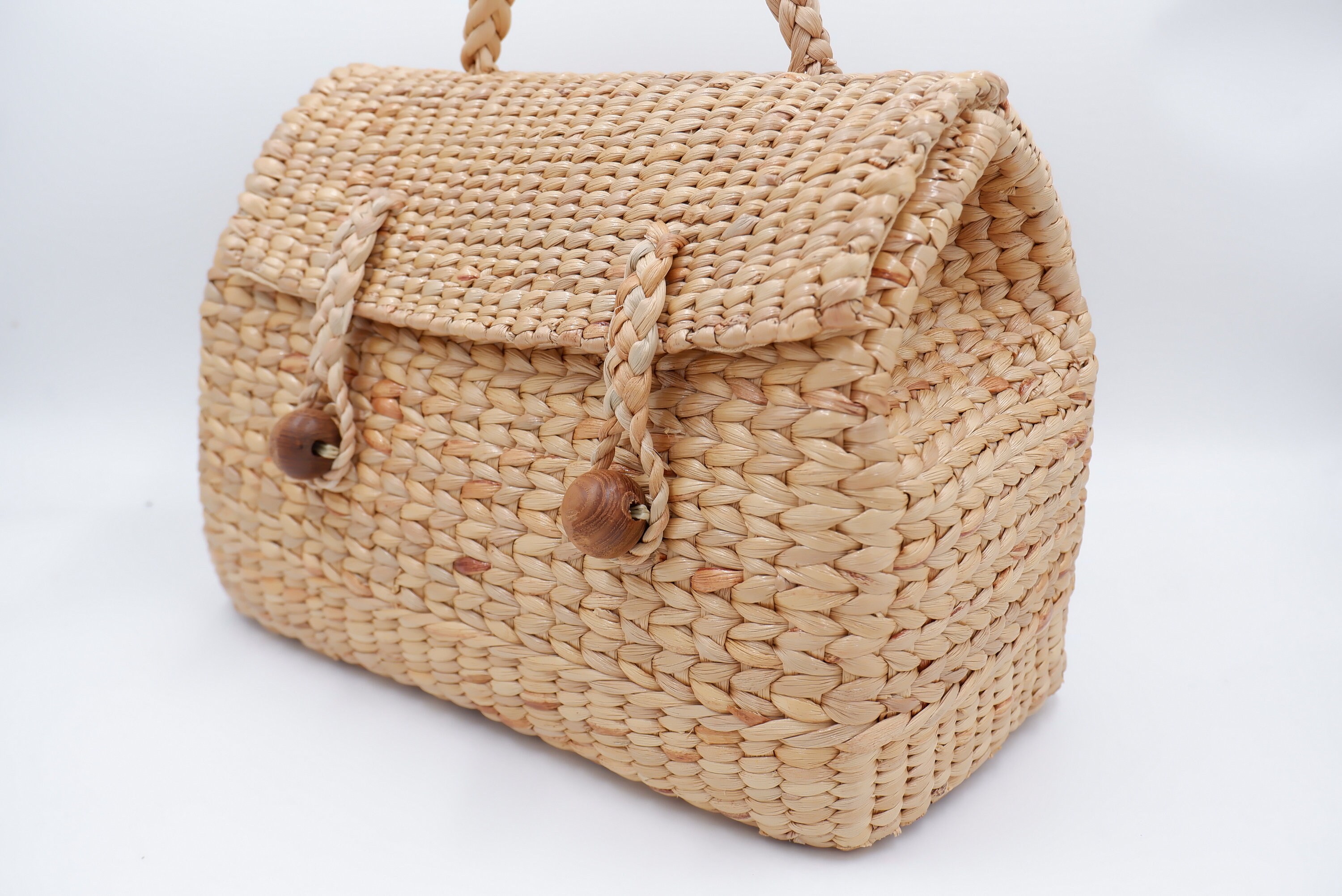 Handwoven Water Hyacinth Beach Bag: Large Straw Tote - Etsy
