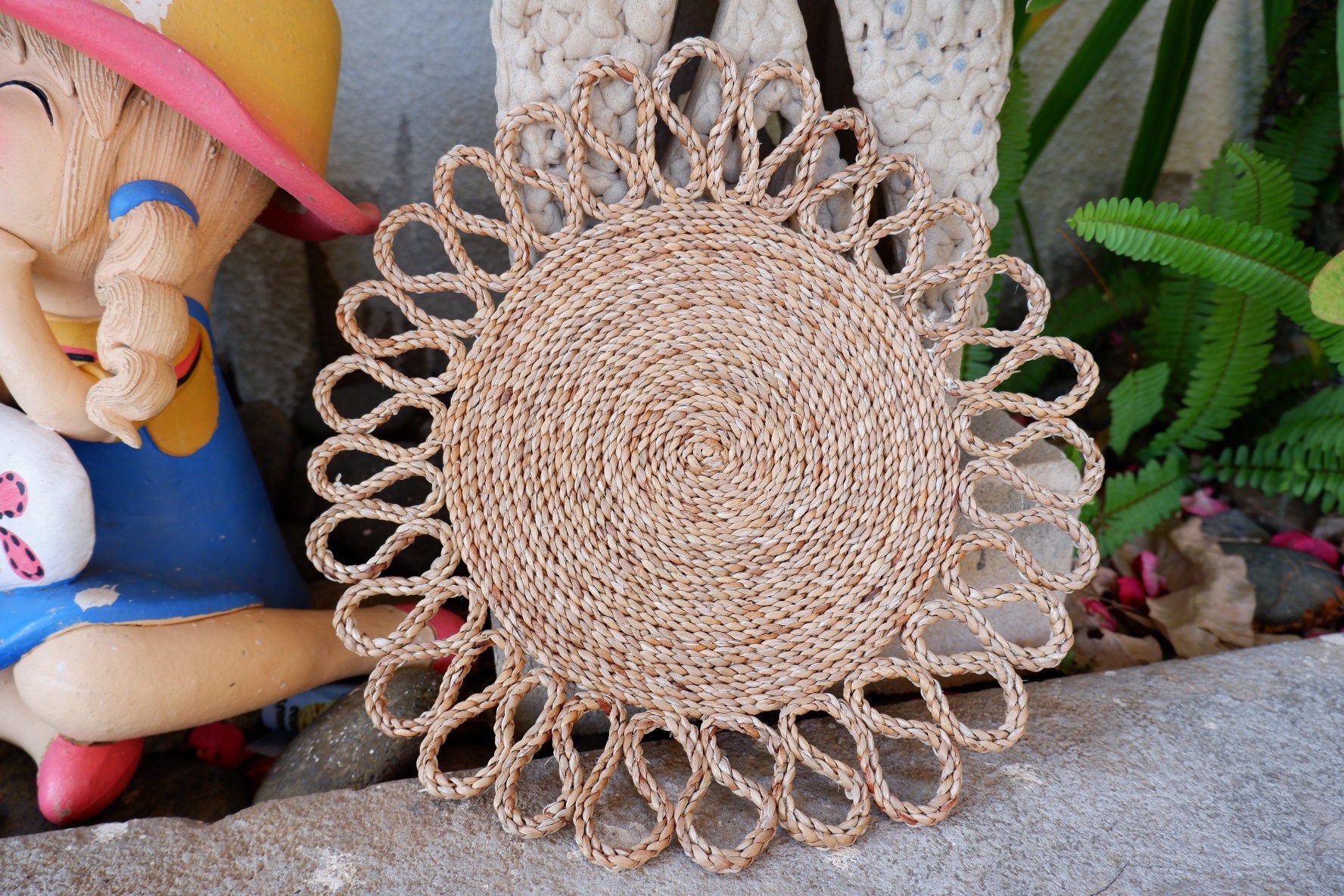 Boho Natural Placemat Round Placemat Water Hyacinth Round Etsy Australia