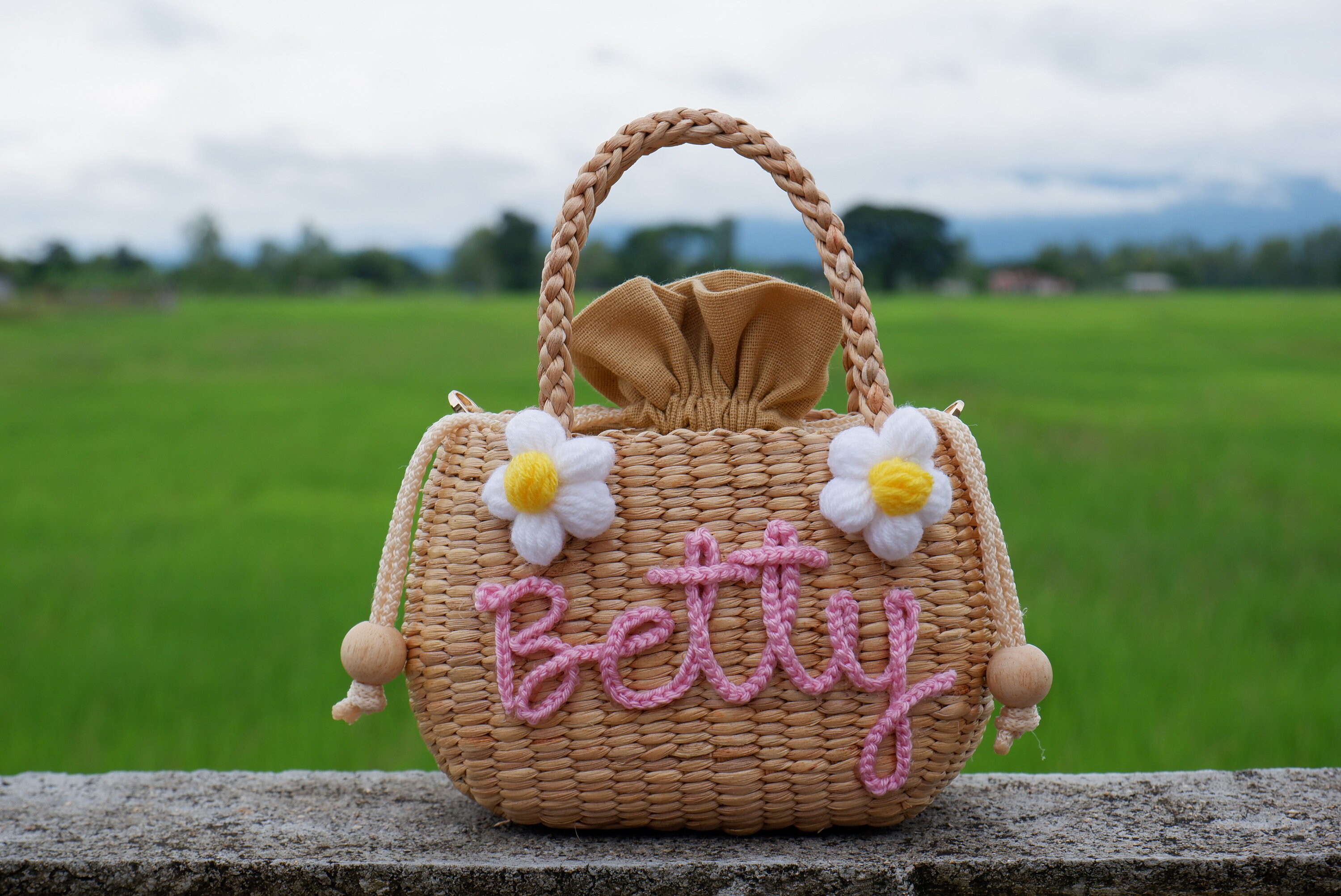 Borsa shop paglia bambina
