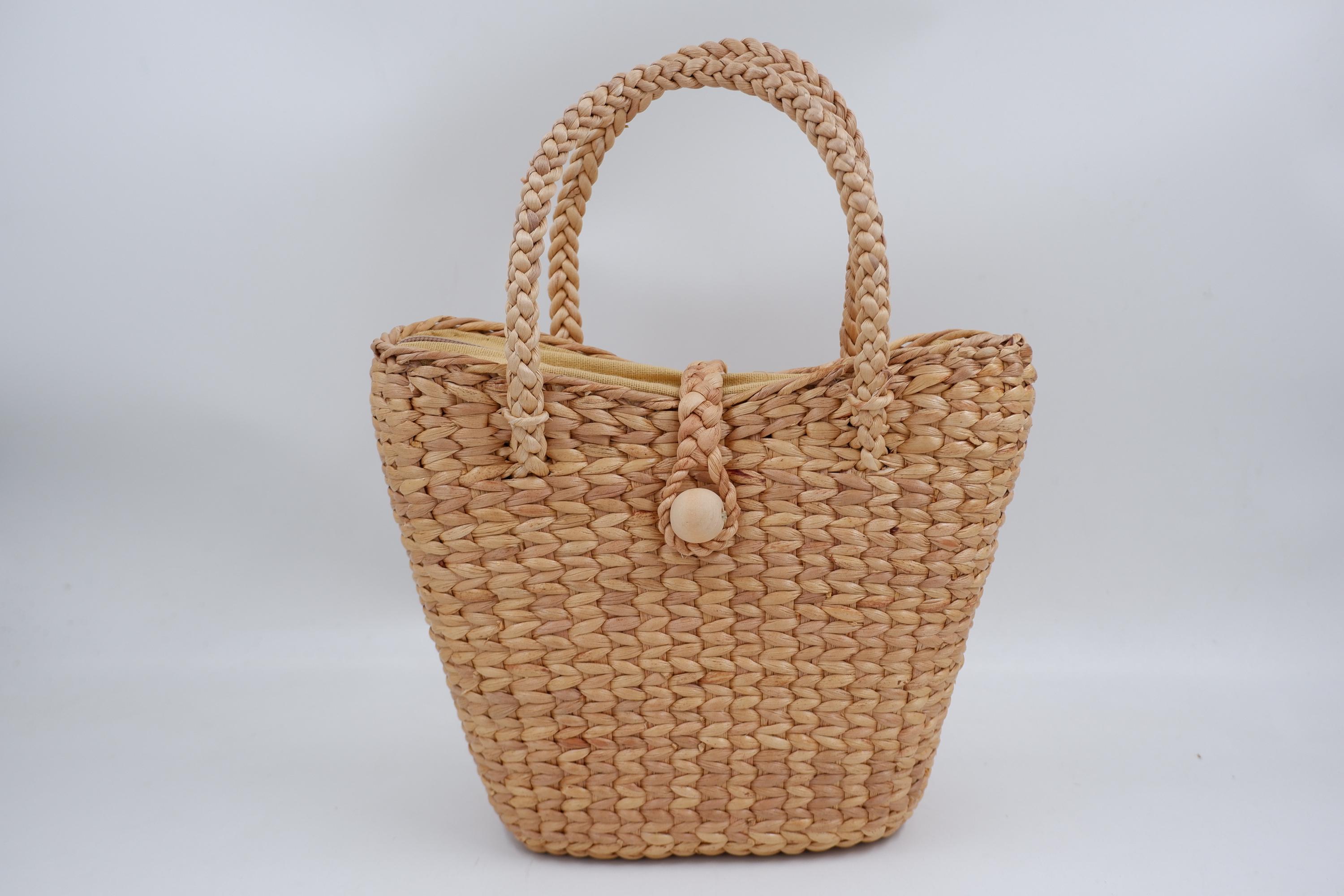 Handmade Water Hyacinth Heart Bag: Thailand Straw Basket - Etsy