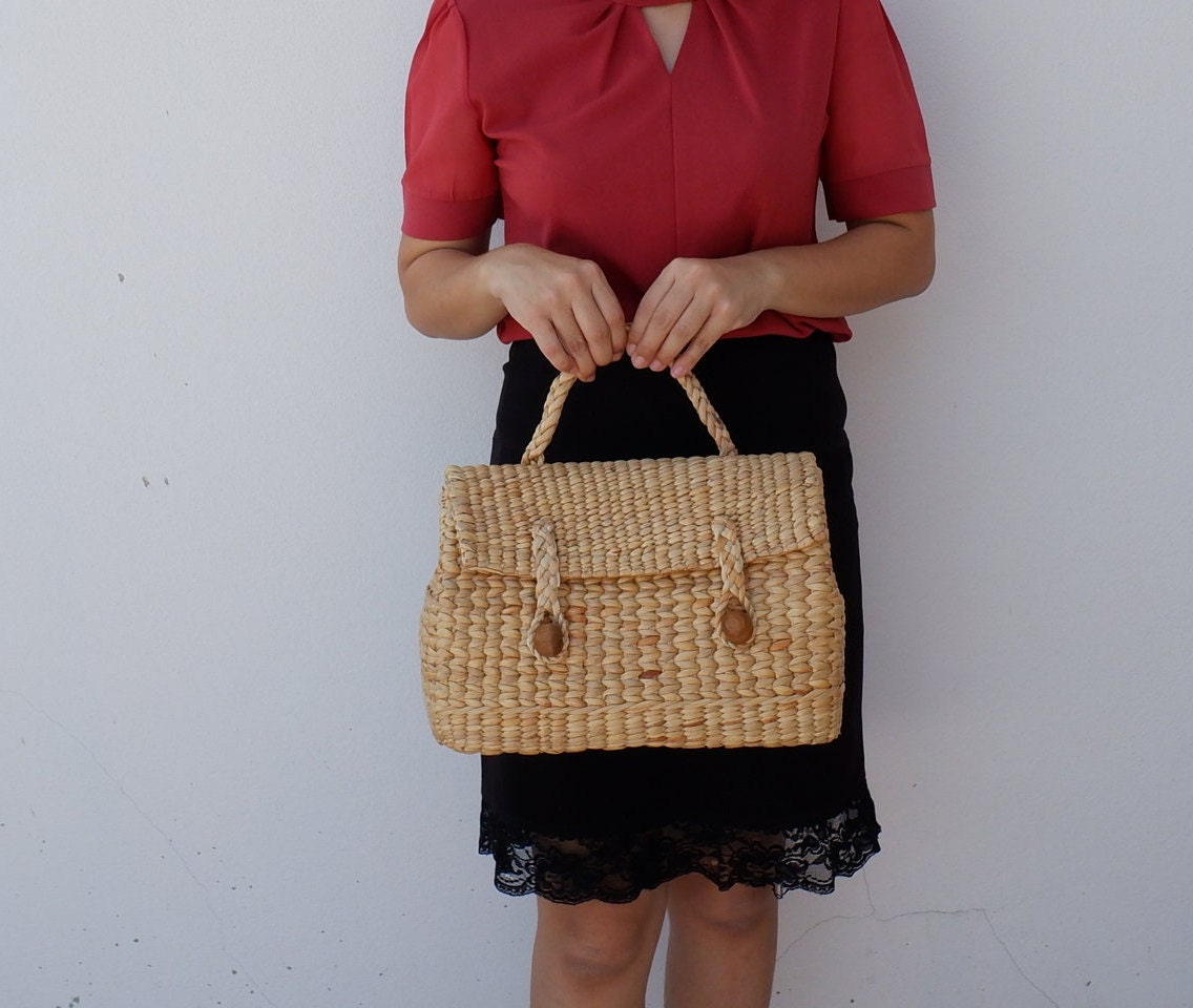 Handwoven Water Hyacinth Beach Bag: Large Straw Tote - Etsy