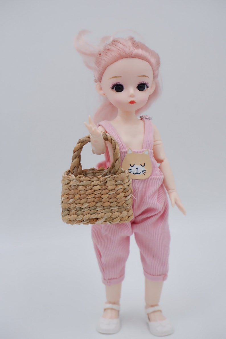 bag for dolls, Doll purses, doll accessories, Miniature Totes bags Dollhouse Handbag zdjęcie 5