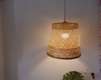 Handmade Bamboo Pendant Light: Woven Lamp Shade