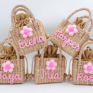 cadeau fille d'honneur, sac à main fille, sac enfant, sac fille, mini sac à main fille, sac de paille personnalisé