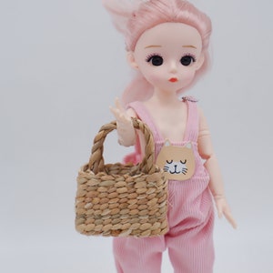 bag for dolls, Doll purses, doll accessories, Miniature Totes bags Dollhouse Handbag zdjęcie 3