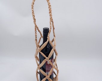 Wine Bottle Holder, Wine Sling, Wine holder, Wine bottle bag, Woven wine bottle bag, Reusable eco bag