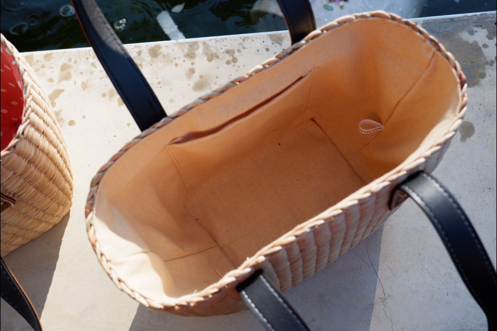 Woven Water Hyacinth Tote Bag With Leather Handles - Etsy