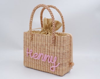 Personalized bag gifts, Straw beach bag, Seagrass bag, Gifts for women, Bridesmaid Gift, Bridal party gifts, Wedding favour bags