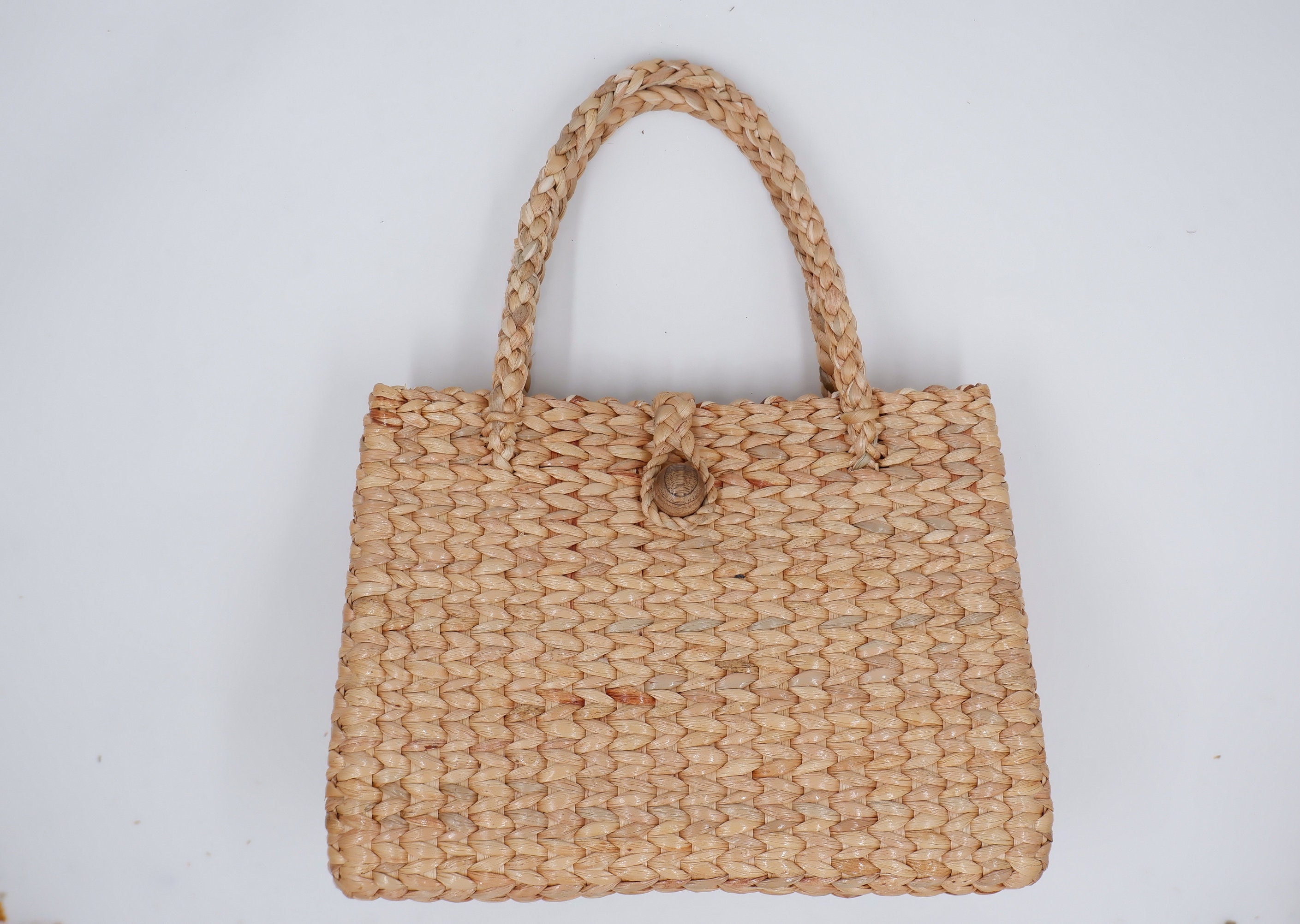 Woven Water Hyacinth Tote Bag: Beach or Summer Bag - Etsy