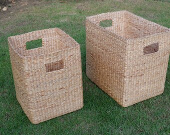 Cesto Di Vimini Rettangolare Con Manici Nel Legno Per Ripiani, Cesto Di Vimini Rettangolare Con Manici Nel Legno Per Ripiani Cesto Di Giacinto Dacqua Cestini Naturali Per Organizzare B 87869846