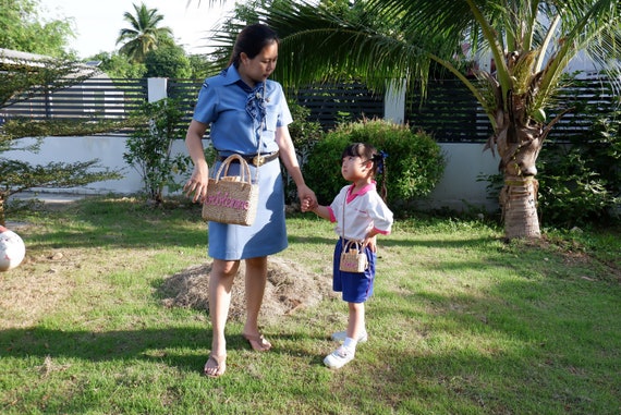 Water Hyacinth Mommy and Me Matching Bags: Mother Daughter Gift