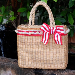 Large Beach Bag, Wicker tote bag, Summer Bag, Water hyacinth Bag,  Personalized Beach Bag, Straw Beach Bag, Weaving Seagrass, Beach Basket