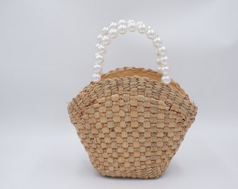 pearl handbag, beaded evening bag, pearl beach bag, bride bag, wedding handbag, Pearl Wedding Handbag