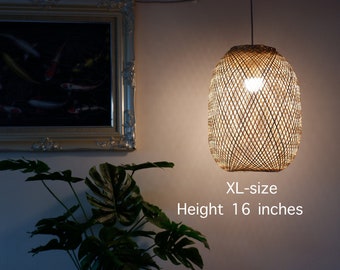 Handwoven Bamboo Lampshade Pendant Light: XL-3XL Sizes