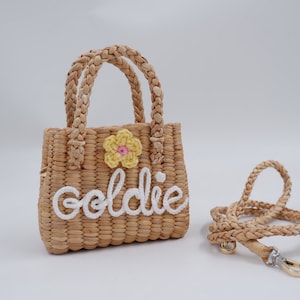 Personalized Kids Straw Purse: Flower Girl Gift