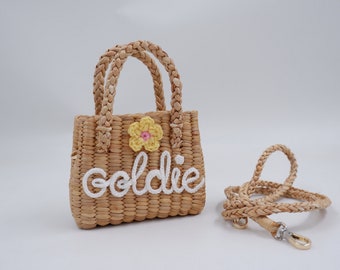 kids bag, personalized kids straw bag, Little girl purse, straw purses , flower girl gift