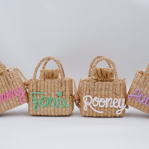 sacs à main pour fille, cadeau pour fille, sac personnalisé, sac de plage pour fille, sac pour enfant, sac de paille pour fille, sac à main pour fille