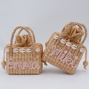 sac à main pour enfants, sac en coquillage pour enfants, sac de plage en paille pour fille, sac pour enfants, sac en paille personnalisé, sac à main pour filles