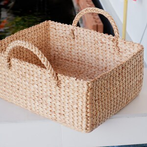 Custom basket, Large Square Storage Basket, Water hyacinth basket, Basket, Hyacinth basket, Hamper Basket, storage basket image 3