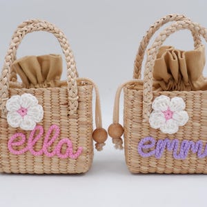 Monogram Straw Girl Purse: Personalized Mini Bag