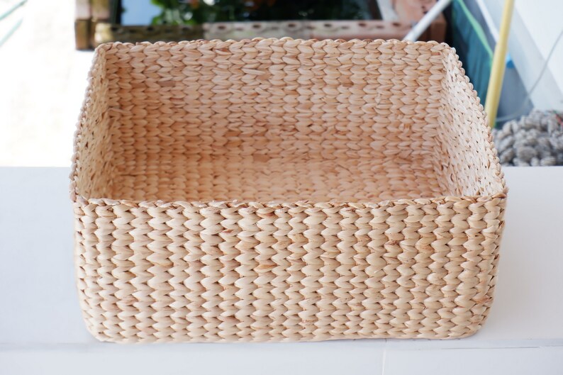 Custom basket, Large Square Storage Basket, Water hyacinth basket, Basket, Hyacinth basket, Hamper Basket, storage basket image 7