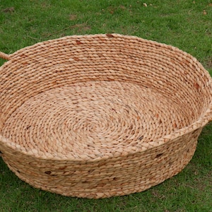 Très grand panier de rangement, Très grand panier tissé à la main, Paniers de rangement en jacinthe d'eau, Panier à linge tissé, Panier de rangement pour couvertures