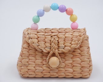 Handwoven Water Hyacinth Mini Bag: Kids Candy Purse