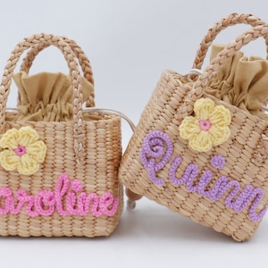 sac de paille personnalisé, sac à main pour fille, sac à main pour fille, sac pour enfant, cadeau de demoiselle d'honneur, mode pour enfant, sac pour enfant, sac fille, mini sac à main pour fille