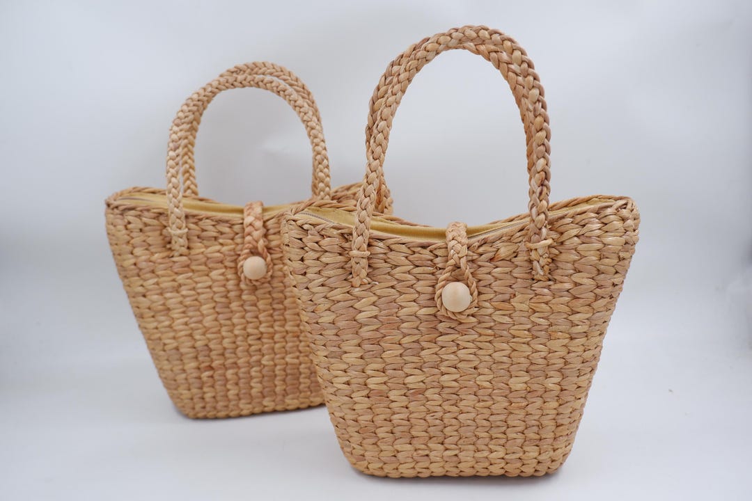 Handmade Water Hyacinth Heart Bag: Thailand Straw Basket - Etsy