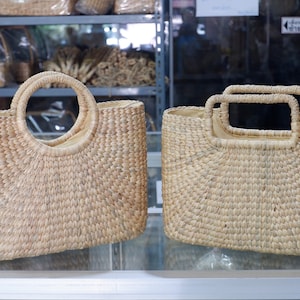 Straw bags, Wicker Bag, Seagrass bag, Natural Basket Handmade, Woven Straw Bag, Water Hyancith, Straw beach Bag, Seagrass Handbag