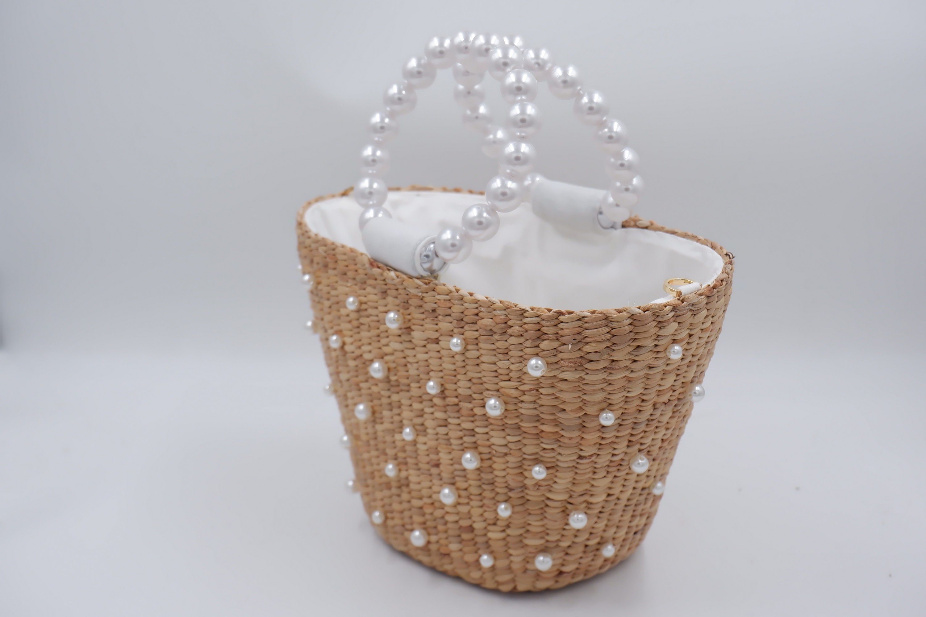 Pearl Straw Bags Evening Bag Beaded Straw Bag Bridal Bag - Etsy