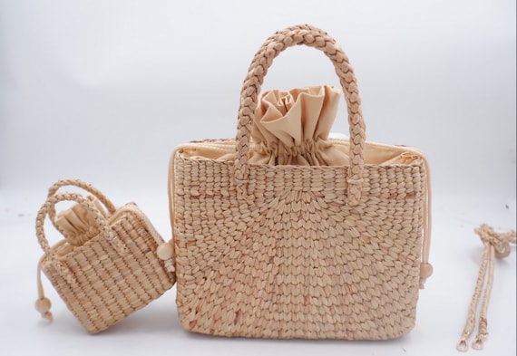 Water Hyacinth Mommy and Me Matching Bags: Mother Daughter Gift