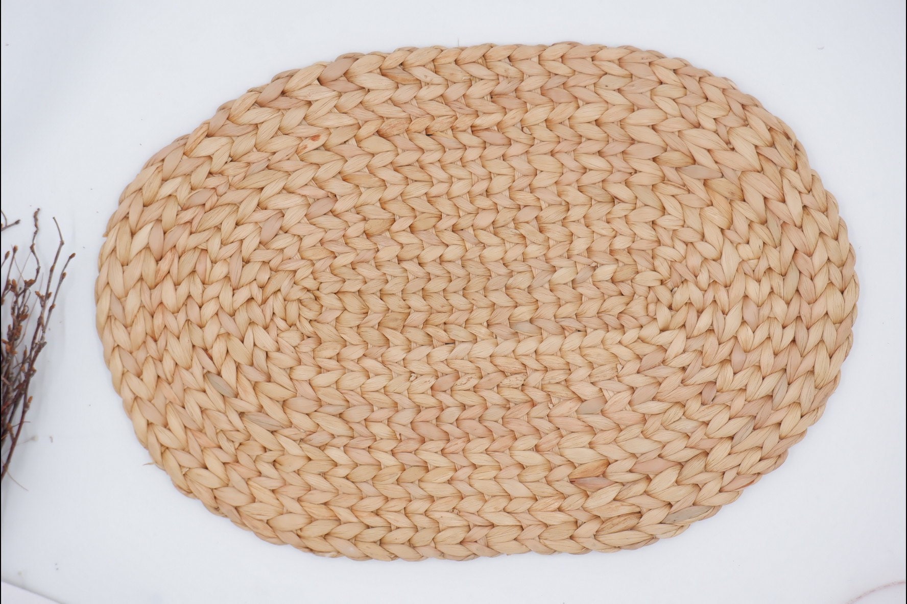 Oval Natural Placemats Sets Straw Wicker Placemats Woven Etsy