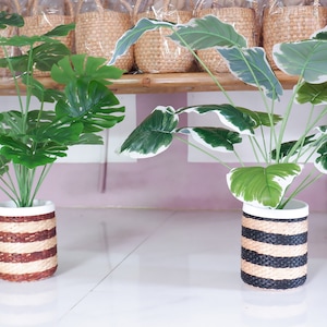 Cesta de 6x7 pulgadas, jardinera de interior pequeña, jardineras de cestas, cesta de jardinera de pastos marinos pequeños, cesta de jardinera tejida, soporte de planta de aire