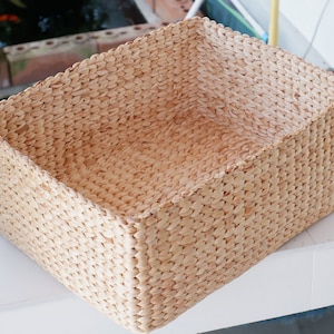 Custom basket, Large Square Storage Basket, Water hyacinth basket, Basket, Hyacinth basket, Hamper Basket, storage basket NOT handle