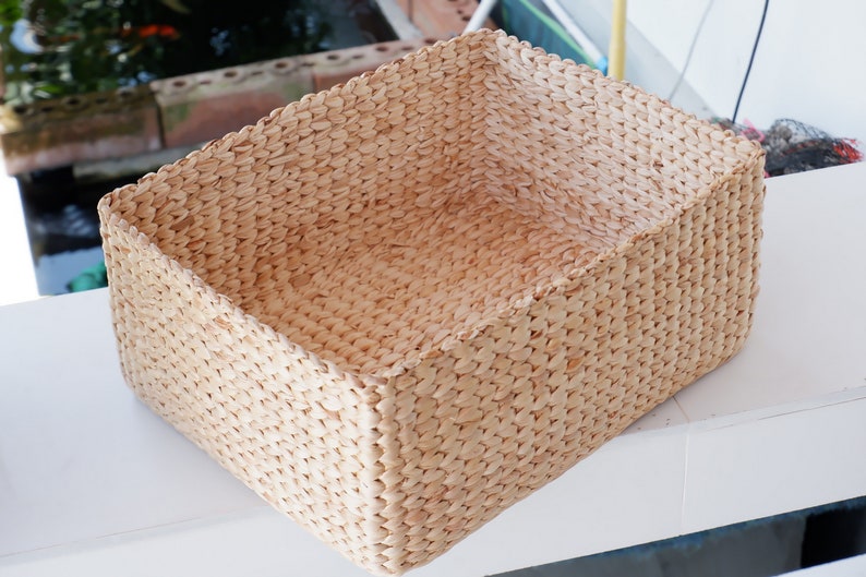 Custom basket, Large Square Storage Basket, Water hyacinth basket, Basket, Hyacinth basket, Hamper Basket, storage basket NOT handle