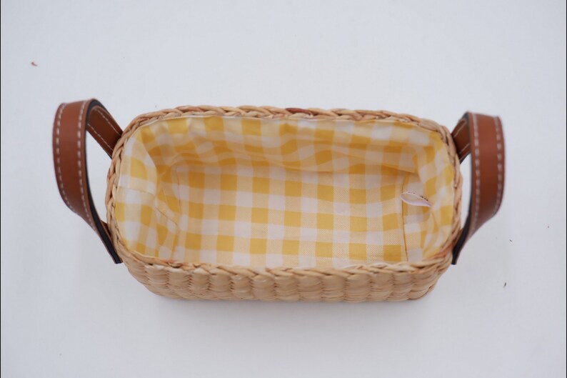 Small Basket, Storage Baskets, Small Basket for Storage, Woven Seagrass Basket, Boho Woven Tray yellow
