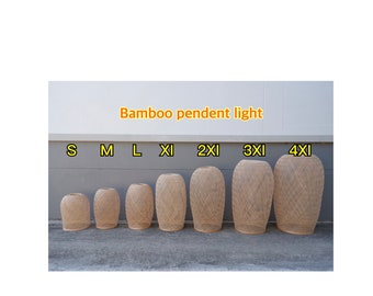 XL-4XL Bamboo Pendant Light: Woven Chandelier, Eco-Friendly Lamp Shade