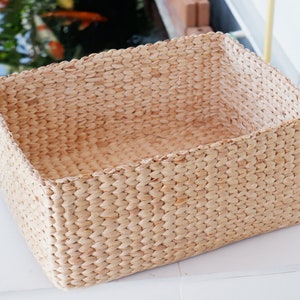 Custom basket, Large Square Storage Basket, Water hyacinth basket, Basket, Hyacinth basket, Hamper Basket, storage basket image 6