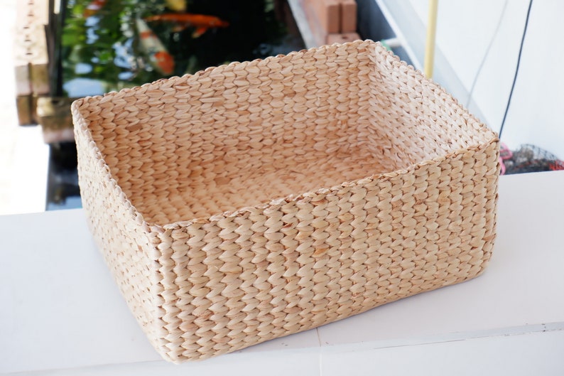 Custom basket, Large Square Storage Basket, Water hyacinth basket, Basket, Hyacinth basket, Hamper Basket, storage basket image 6