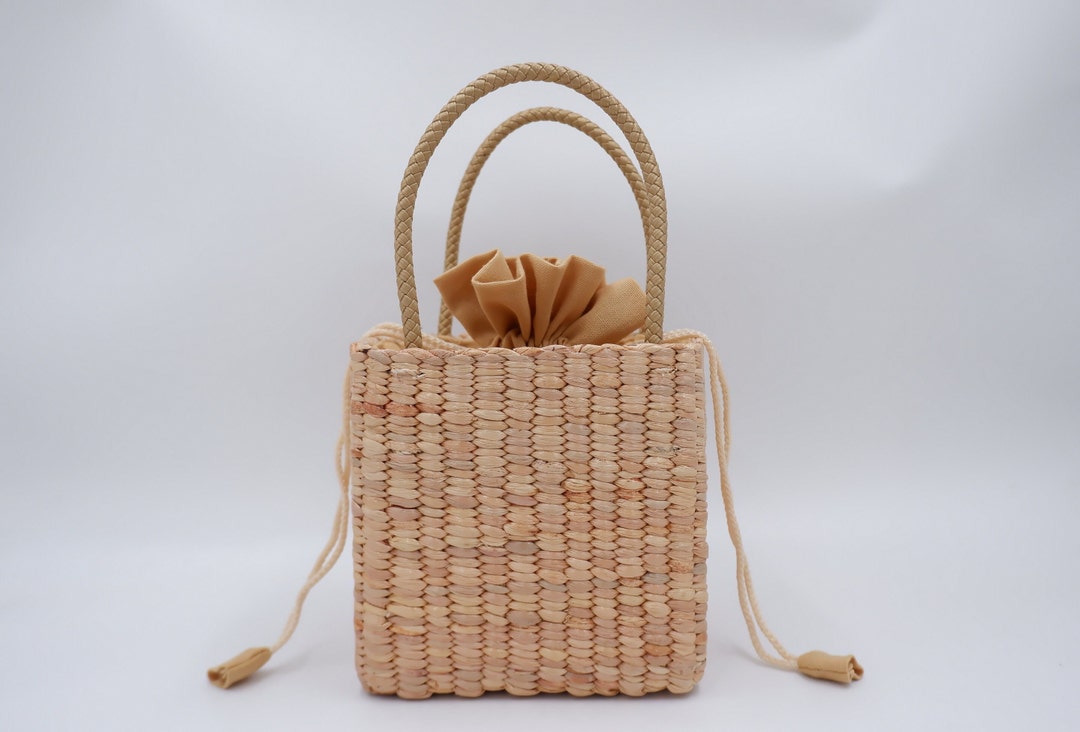 Straw Basket Bag Water Hyacinth Basket Beach Bag - Etsy