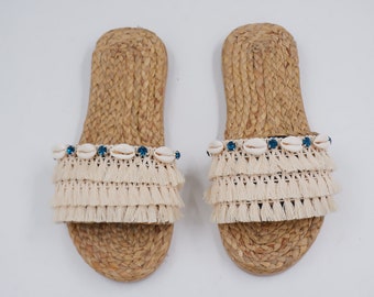 Water Hyacinth Beach Sandals: Tasseled Bachelorette Party Slippers