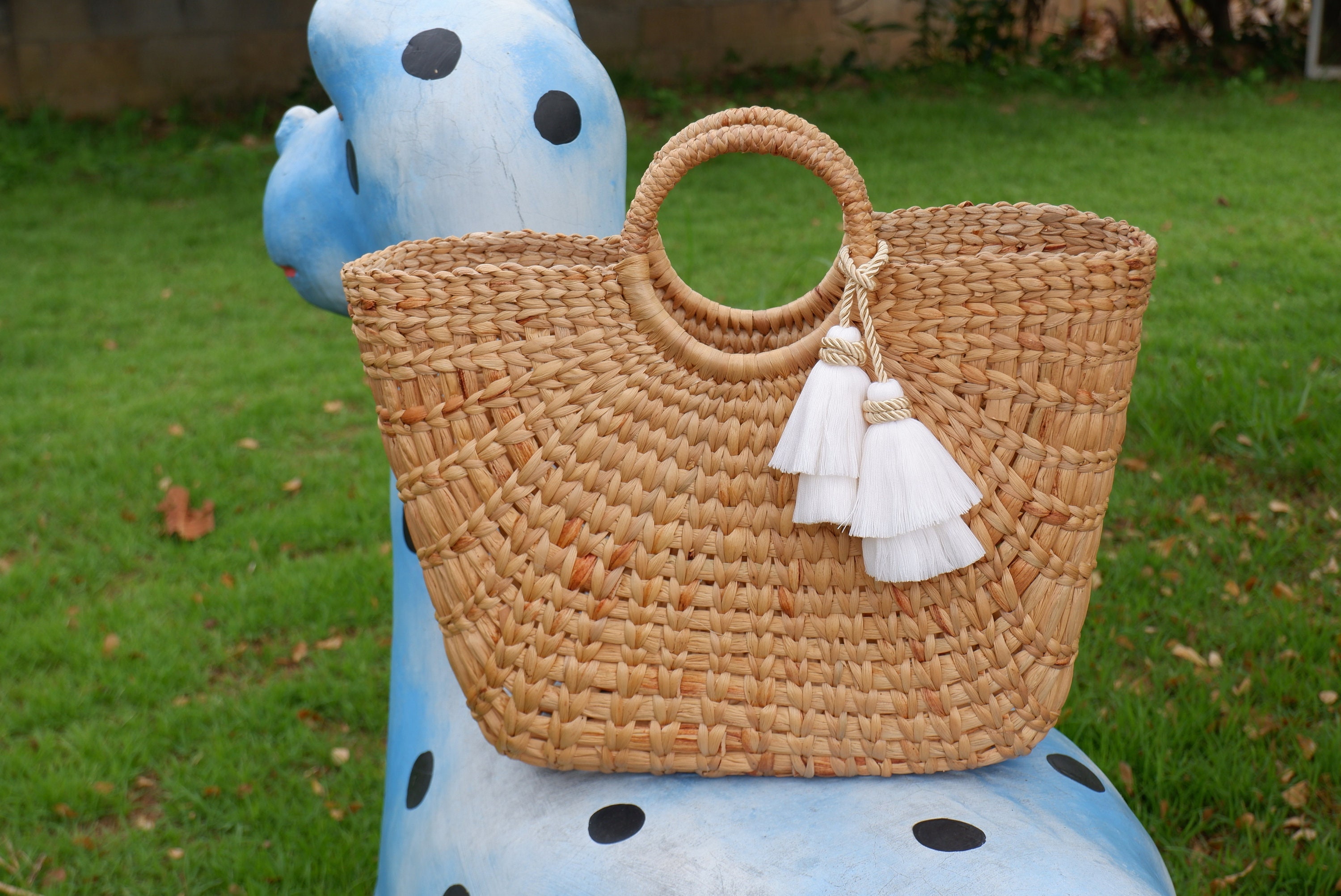 Rattan bag with best sale tassel