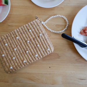 Avond Pearl Bag, Vrijgezellengeschenken, Clutch Purse, Women Pearl Clutch Evening Bag, Beaded Bag Wedding Clutch met Pearl Chain