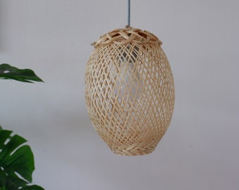 Handgemaakte bamboe hanglamp: milieuvriendelijke hanglamp (maat S)