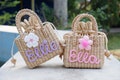 kids purse, monogram kids bag, girls mini purse, personalized straw bag product logo