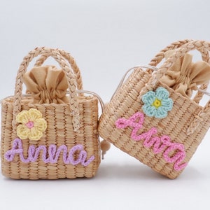 sac à main pour enfants, sac pour enfants, cadeau de fille de fleur, mode pour enfants, sac pour enfants, sac pour fille, mini sac à main pour fille, sac en paille personnalisé, sac à main pour fille
