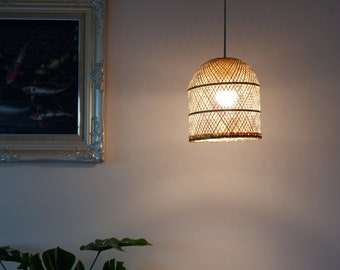 S size) Bamboo Pendant Light, Round pendant, Hanging light, Bamboo Lamp, Room lights