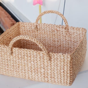 Custom basket, Large Square Storage Basket, Water hyacinth basket, Basket, Hyacinth basket, Hamper Basket, storage basket image 2