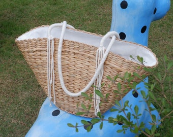 Woven tote bag, Straw beach bag, Beach bag, Seagrass bag, Water hyacinth bag, Luxury beach bag, Extra large wicker bag, Large straw tote bag